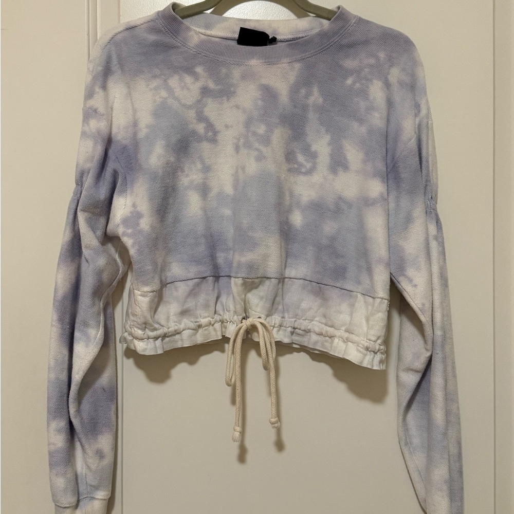 Urban Outfitters Lavender and White Tie-Dye Sweater
